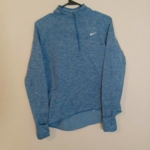 Nike Running Dri Fit Women's Medium 1/4 Zip Lightweight Athletic Blue Sweatshirt